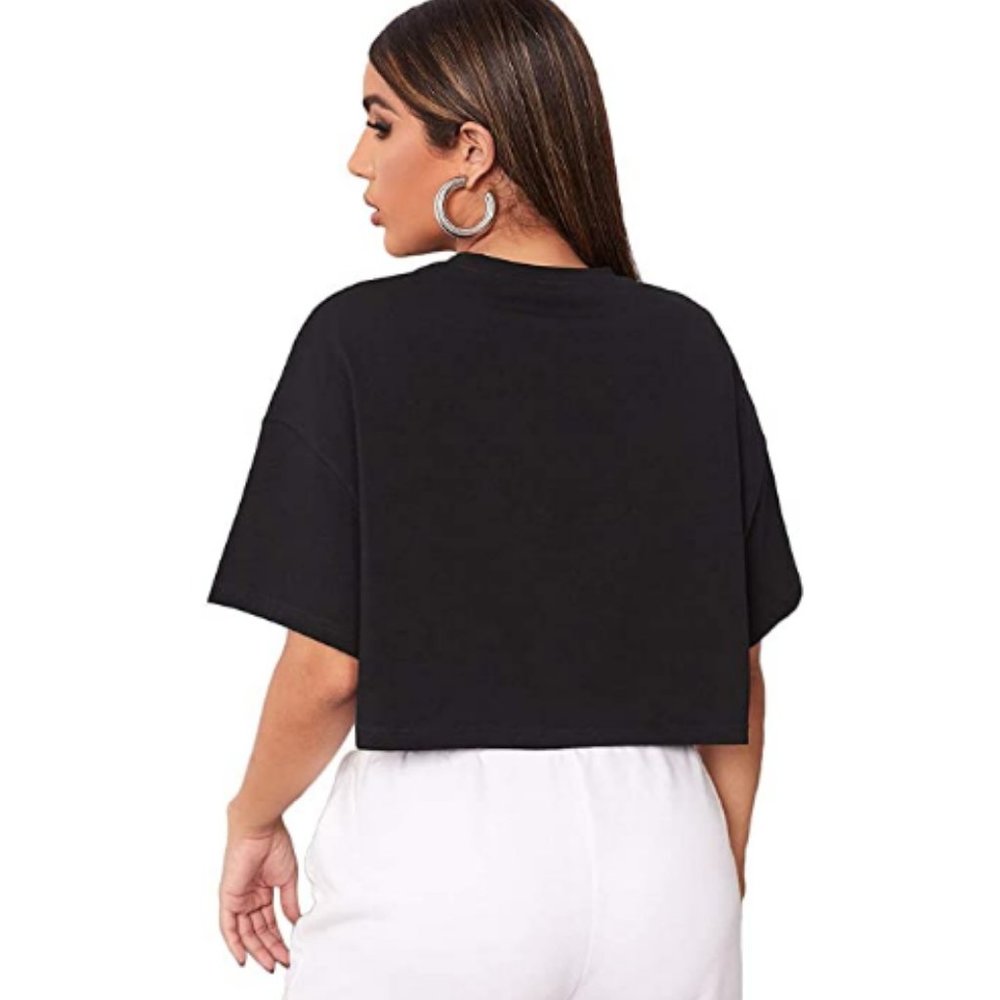 Womens Boston Logo Short Sleeve Crop Top T Shirt - Picture 4 of 4